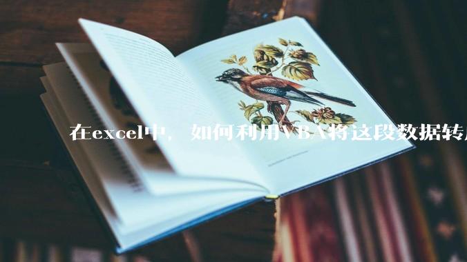 在excel中，如何利用VBA将这段数据转成json格式？